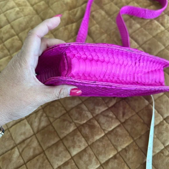 Pink Python leather  Handbag - Picture 6 of 7